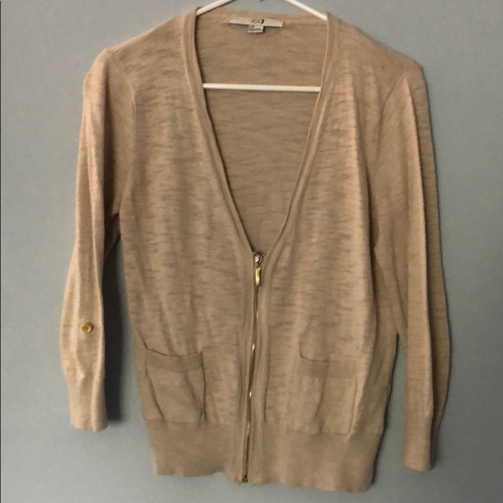 Forever 21 beige & gold cardigan